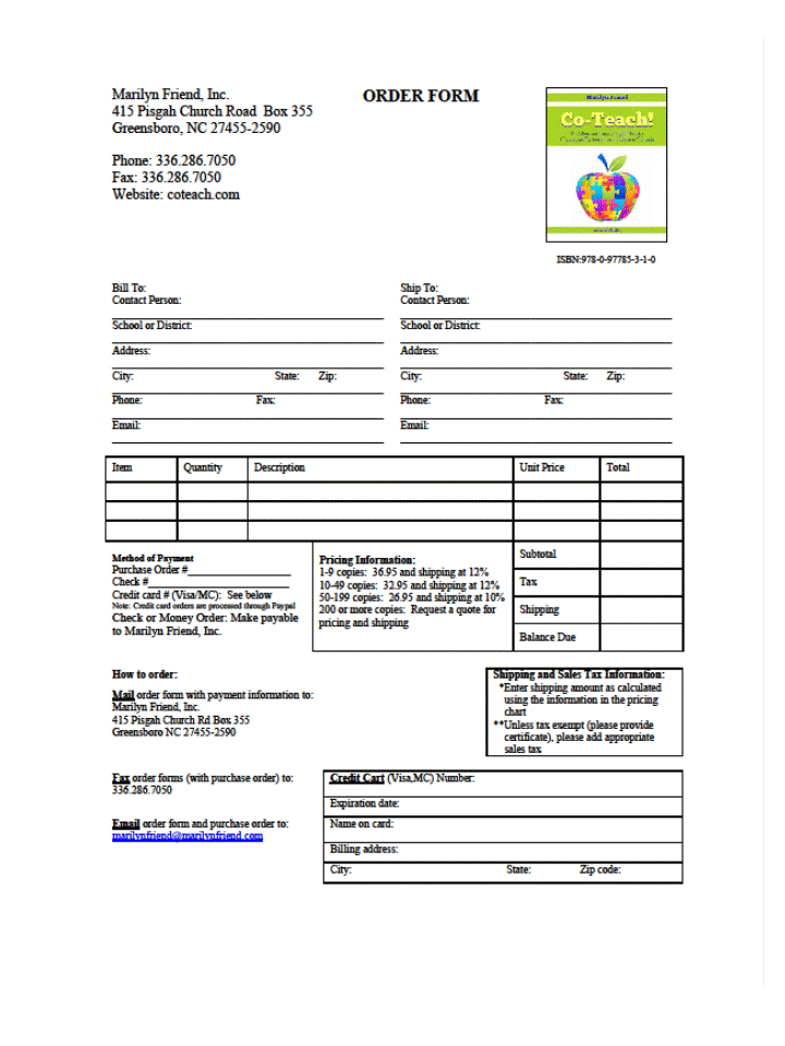 Order form